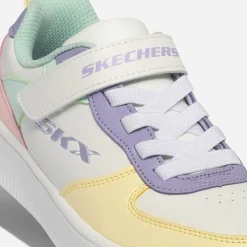 Tennis blanche, jaune, parme, vert, rose^Skechers Best