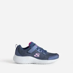 Tennis bleu pailleté en mesh^Skechers New