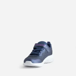Tennis bleu pailleté en mesh^Skechers New