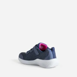 Tennis bleu pailleté en mesh^Skechers New