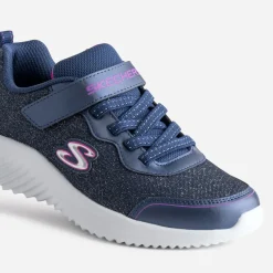 Tennis bleu pailleté en mesh^Skechers New