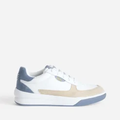 Tennis blanche, beige et ciel cuir^Tbs Hot