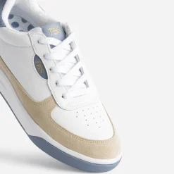 Tennis blanche, beige et ciel cuir^Tbs Hot