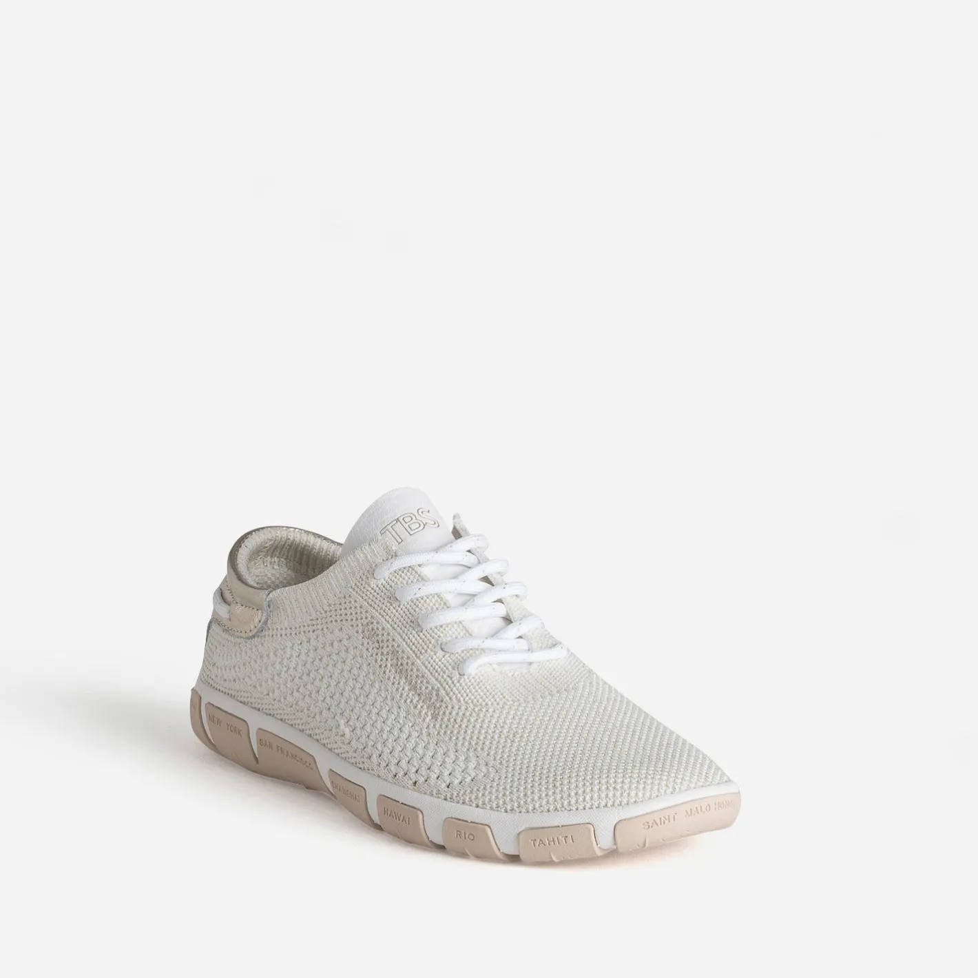 Tennis écru détails dorés en mesh^Tbs New
