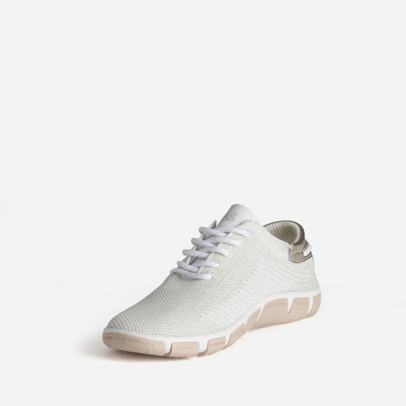 Tennis écru détails dorés en mesh^Tbs New