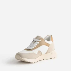 Tennis he, beige et camel^Texto