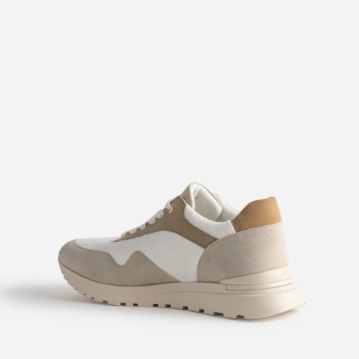 Tennis he, beige et camel^Texto