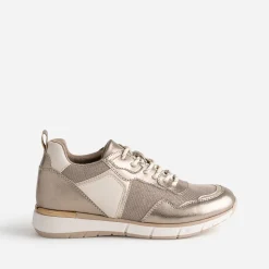Tennis bronze, or et écrue multi matières^Texto Sale