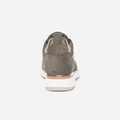 Tennis kaki et beige mix matière^Texto Sale