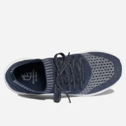 Tennis-chaussette bleue et argentée tricotée éco-conçue^Eram Hot