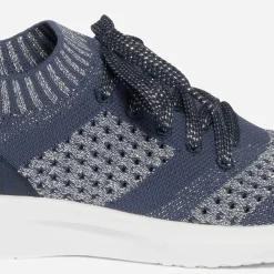 Tennis-chaussette bleue et argentée tricotée éco-conçue^Eram Hot