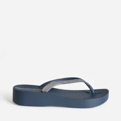 Tong bleue plateforme et brides pailletées^IPANEMA Best