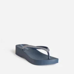 Tong bleue plateforme et brides pailletées^IPANEMA Best