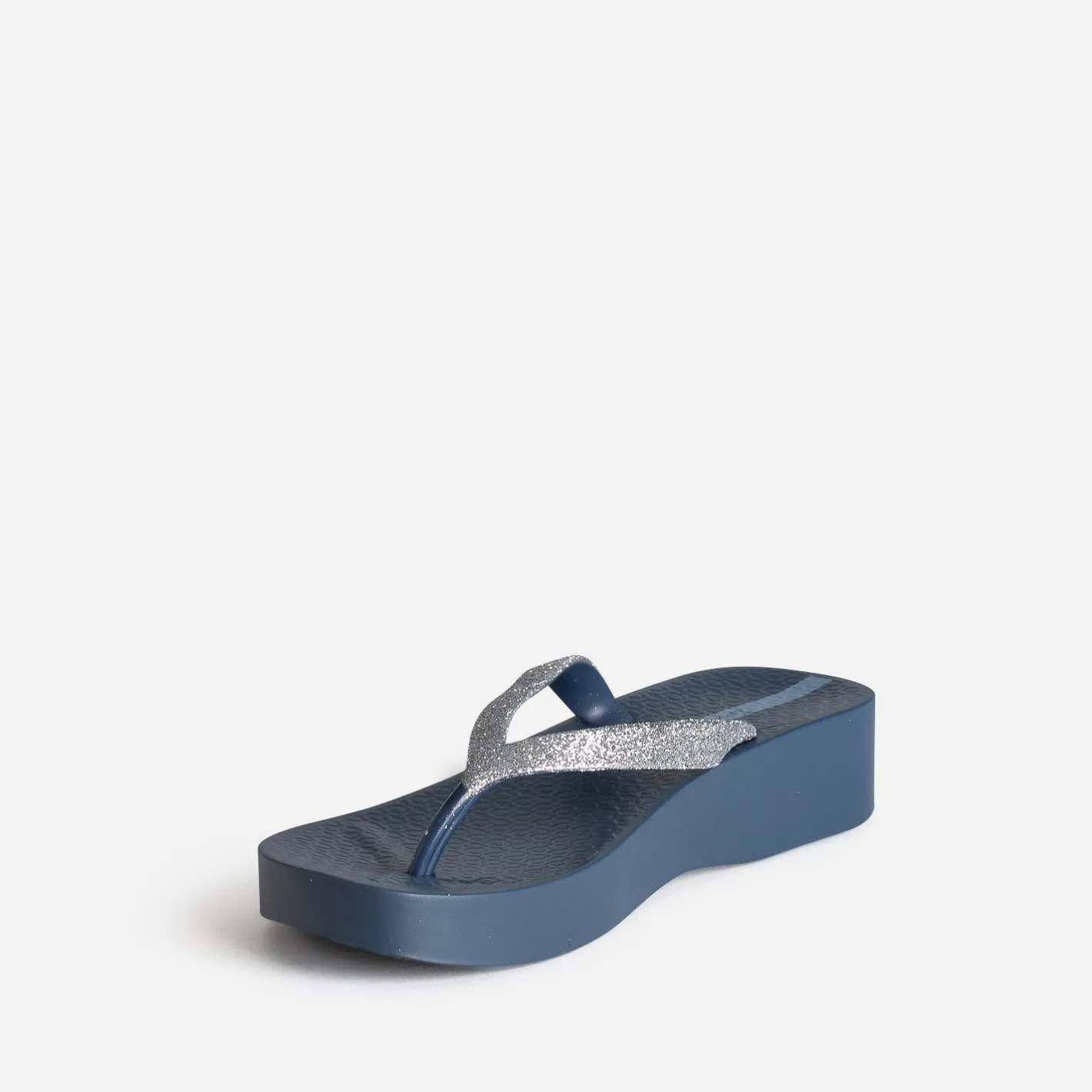 Tong bleue plateforme et brides pailletées^IPANEMA Best