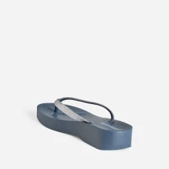 Tong bleue plateforme et brides pailletées^IPANEMA Best