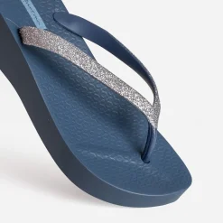 Tong bleue plateforme et brides pailletées^IPANEMA Best