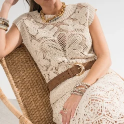 Top façon crochet^Texto Hot